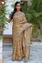 Tussar Silk Saree In Floral Block Print