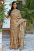 Tussar Silk Saree In Floral Block Print