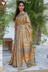 Tussar Silk Saree In Floral Block Print