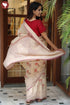 Kota Doria Saree In Block Print with Chikankari Embroidery