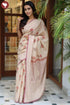 Kota Doria Saree In Block Print with Chikankari Embroidery