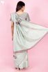 Kota Doria Saree In Block Print with Chikankari Embroidery