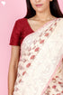 Kota Doria Saree In Block Print with Chikankari Embroidery
