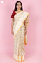 Kota Doria Saree In Block Print with Chikankari Embroidery