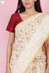 Kota Doria Saree In Block Print with Chikankari Embroidery