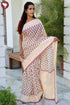 Kota Doria Saree In Block Print with Chikankari Embroidery