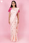 Kota Doria Saree In Block Print with Chikankari Embroidery