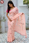 Kota Doria Saree In Block Print with Chikankari Embroidery