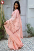 Kota Doria Saree In Block Print with Chikankari Embroidery