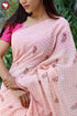 Kota Doria Saree In Block Print with Chikankari Embroidery
