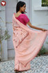 Kota Doria Saree In Block Print with Chikankari Embroidery