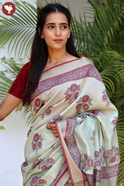 Maheshwari Saree In Block Print