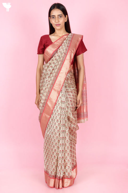 Maheshwari Saree In Block Print