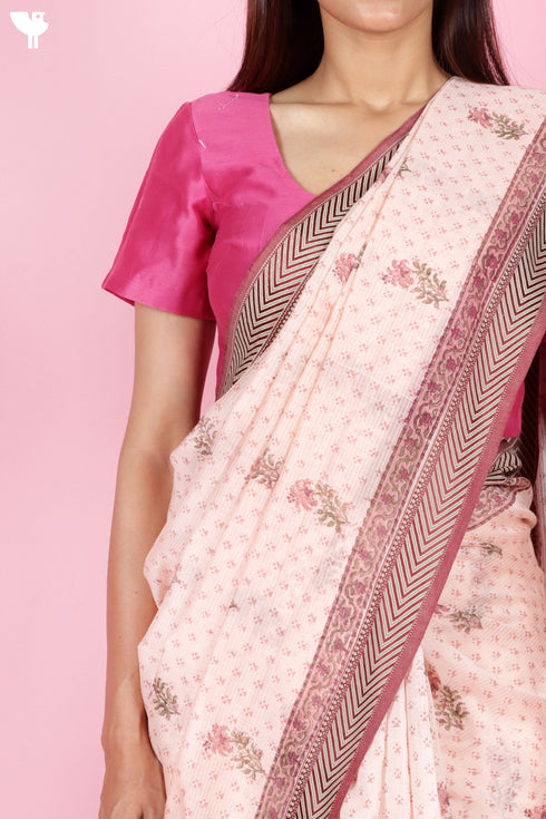Maheshwari Saree In Block Print