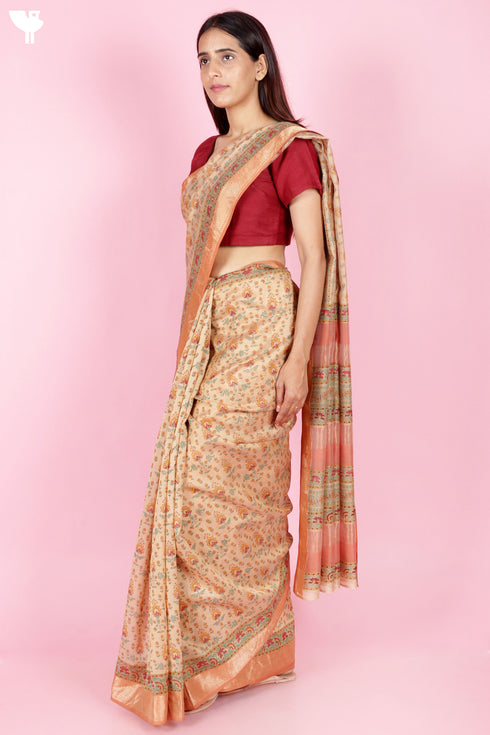 Maheshwari Saree In Block Print