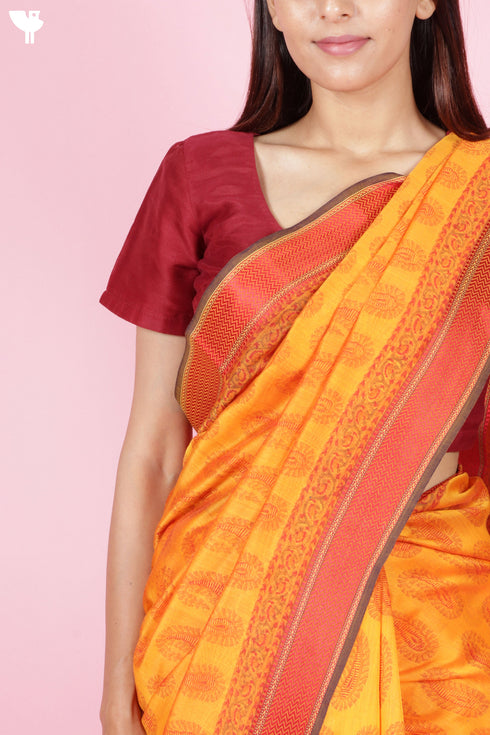 Maheshwari Saree In Block Print