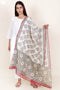 Chanderi Silk Dupatta In Floral Block Print