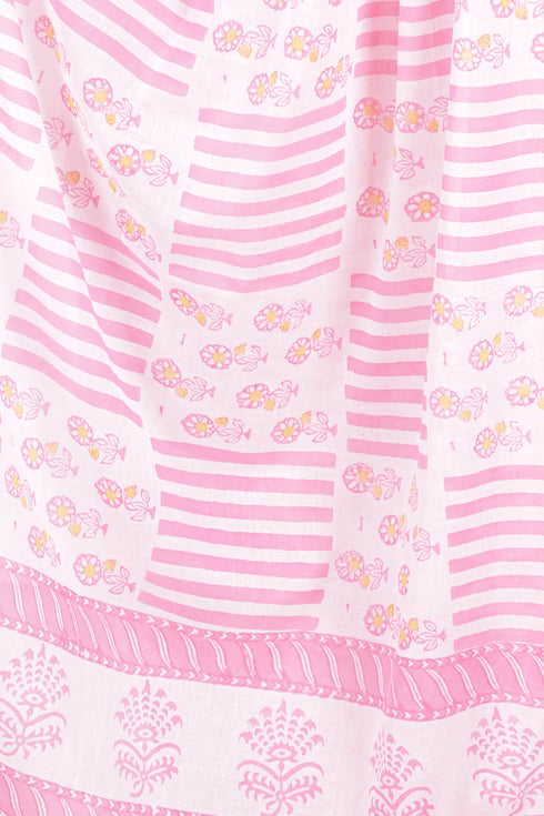 Mulmul Cotton Dupatta In Assorted Block Print