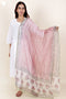 Kota Doria Dupatta In Floral Block Print