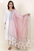 Kota Doria Dupatta In Floral Block Print