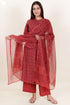 Kota Doria Dupatta In Block Print