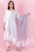 Kota Doria Dupatta In Block Print