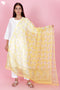 Kota Doria Dupatta In Block Print
