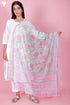 Kota Doria Dupatta In Block Print