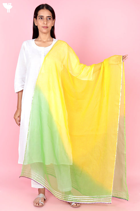 Kota Doria Dupatta With Gota Patti Embroidery