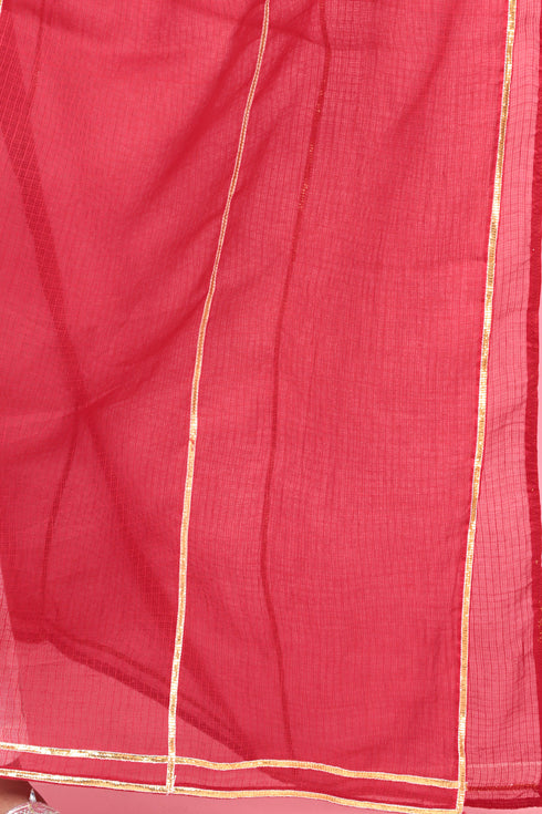 Kota Doria Dupatta With Gota Patti Embroidery