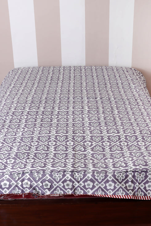60s Cotton Duvet Cover In Block Print (Only Duvet Cover)