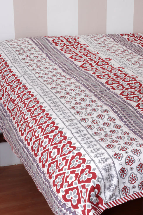 60s Cotton Duvet Cover In Block Print (Only Duvet Cover)