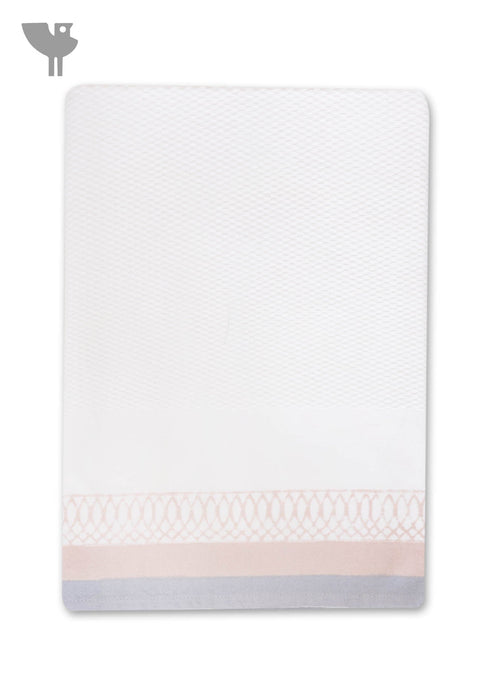 Handloom Cotton Bath Towel With Block Print Border