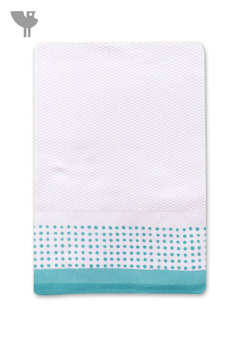 Handloom Cotton Bath Towel With Block Print Border