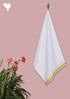 Handloom Cotton Bath Towel With Block Print Border