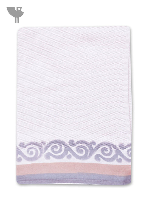 Handloom Cotton Bath Towel With Block Print Border