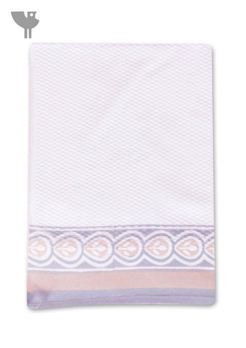 Handloom Cotton Bath Towel With Block Print Border