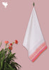 Handloom Cotton Hand Towel With Block Print Border