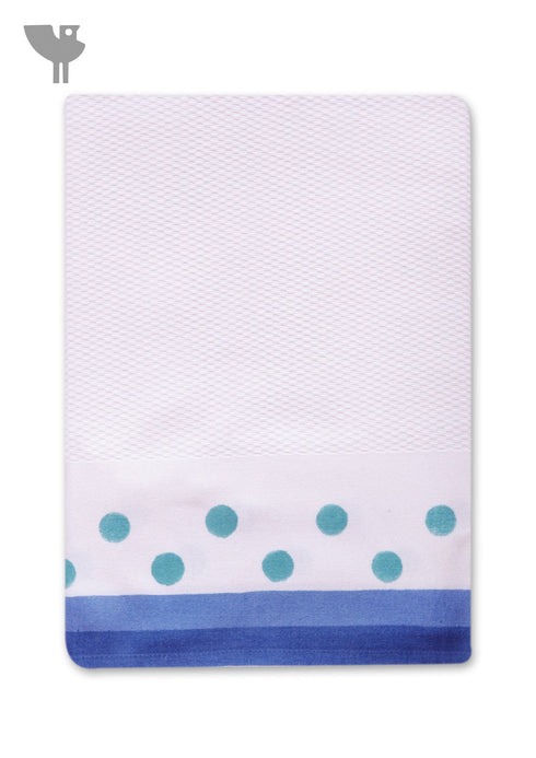 Handloom Cotton Bath Towel With Block Print Border