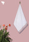 Handloom Cotton Hand Towel with Block Print Border