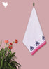 Handloom Cotton Hand Towel With Block Print Border