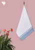 Handloom Cotton Hand Towel With Block Print Border