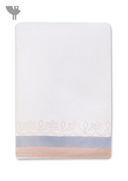 Handloom Cotton Hand Towel With Block Print Border