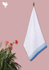 Handloom Cotton Hand Towel With Block Print Border
