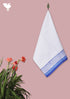 Handloom Cotton Hand Towel With Block Print Border