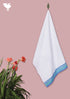 Handloom Cotton Hand Towel With Block Print Border