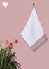 Handloom Cotton Hand Towel With Block Print Border