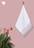 Handloom Cotton Hand Towel With Block Print Border