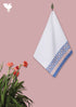 Handloom Cotton Hand Towel With Block Print Border