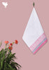 Handloom Cotton Hand Towel With Block Print Border